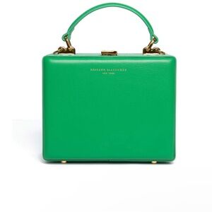 Brandon Blackwood Standard Kendrick Trunk in True Green Leather & Brass Hardware